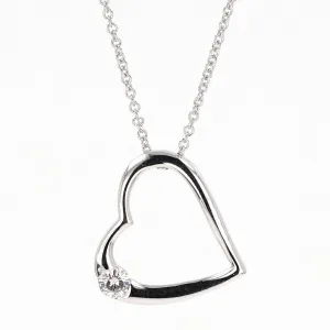 0.13 CTW DEW Moissanite Heart Pendant in Sterling Silver