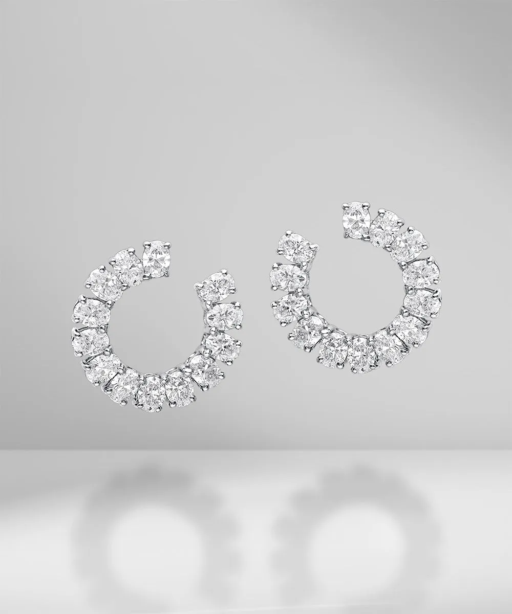 0.30ct Oval Diamond Hoops