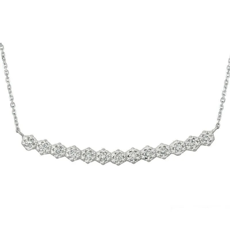 0.50 Carat Natural Diamond Pendant Necklace G SI 14K White Gold