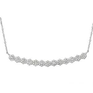 0.50 Carat Natural Diamond Pendant Necklace G SI 14K White Gold