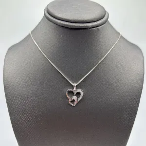 10KT DIAMOND DOUBLE HEART PENDANT