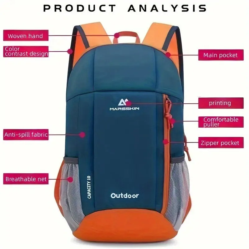 10L Outdoor Sports Backpack Water Resistant Mountaineering Cycling School Bag