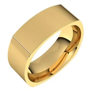 14K Yellow 7 mm Square Comfort Fit Band Size 9.5