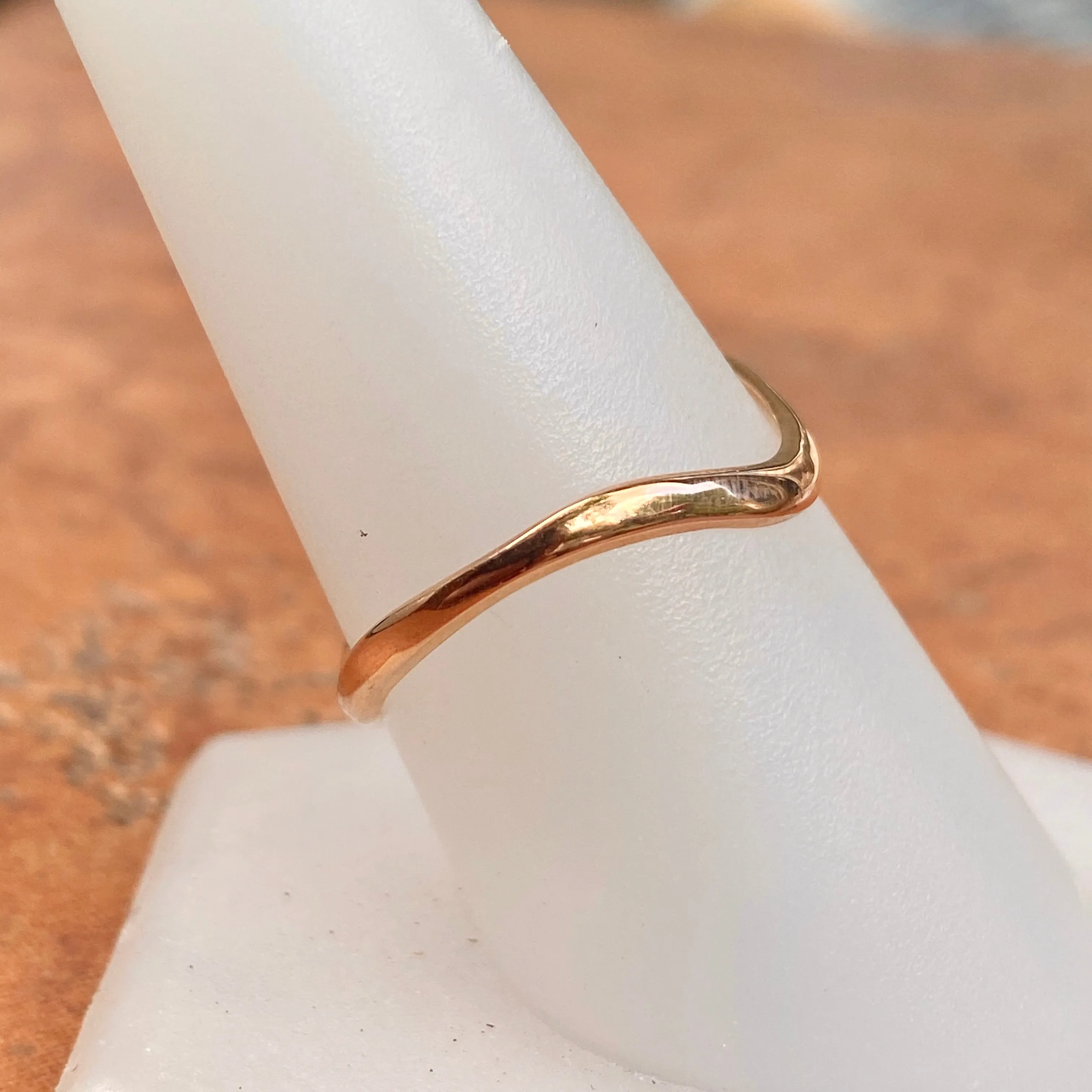 14KT Rose Gold Wave Band Thumb Ring