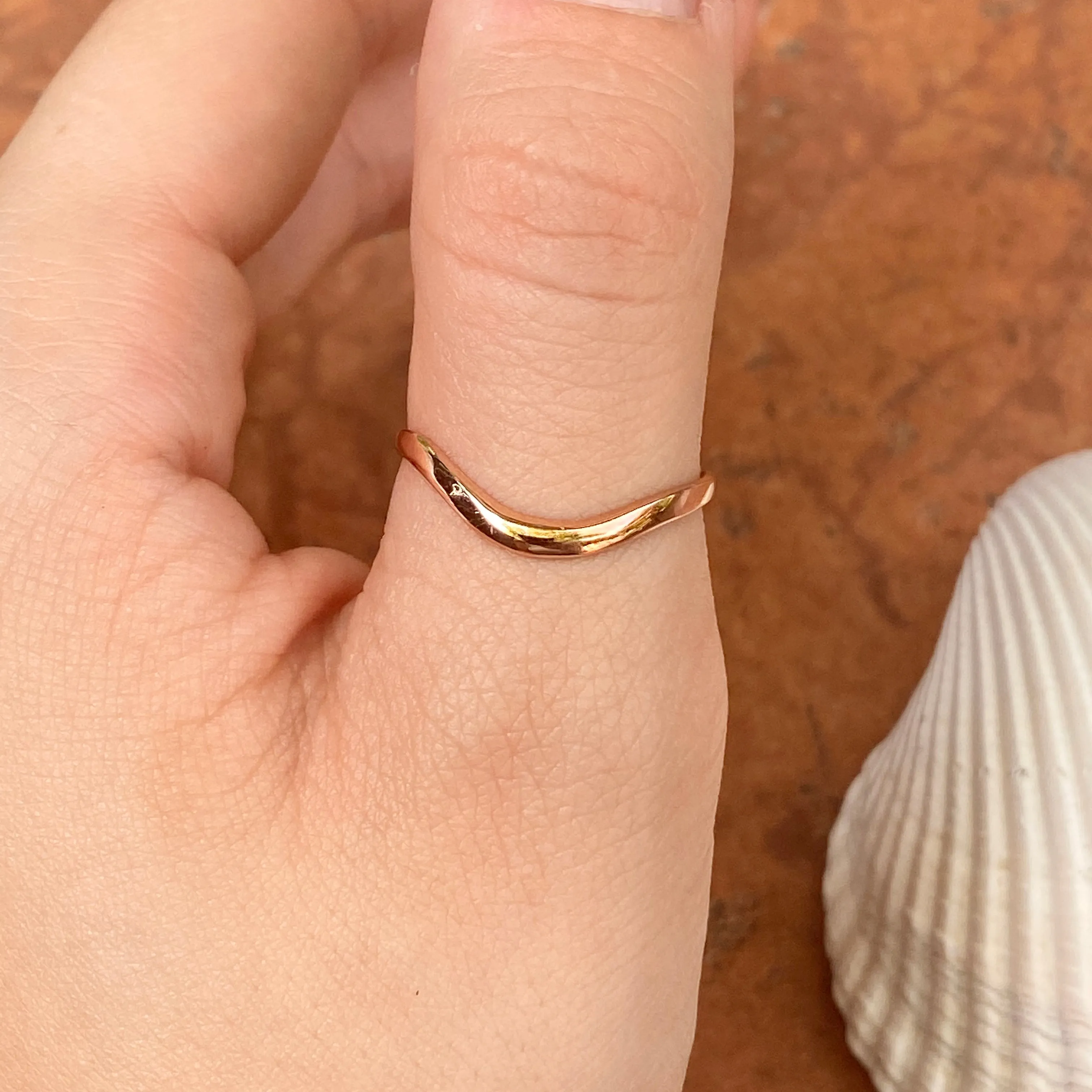 14KT Rose Gold Wave Band Thumb Ring
