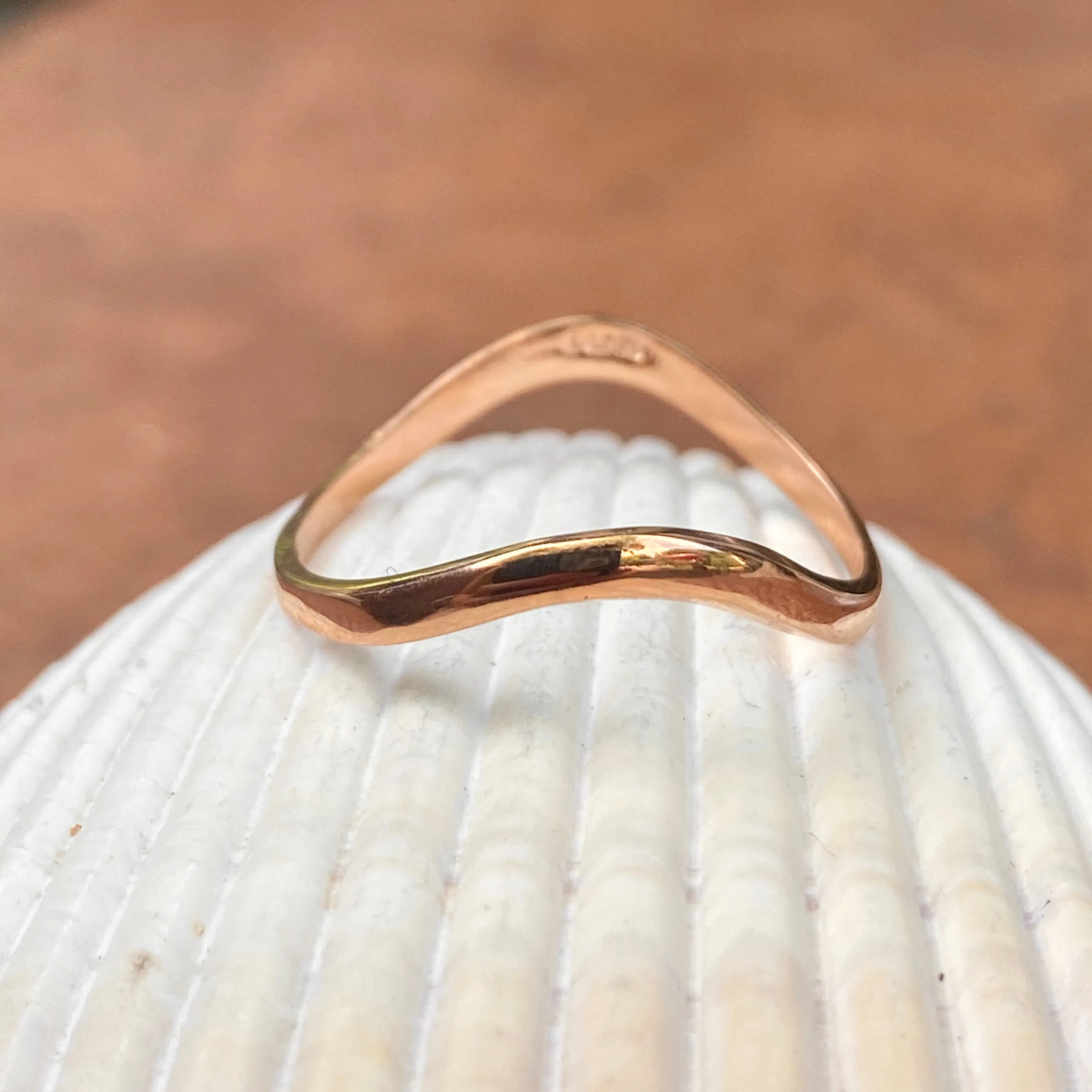 14KT Rose Gold Wave Band Thumb Ring