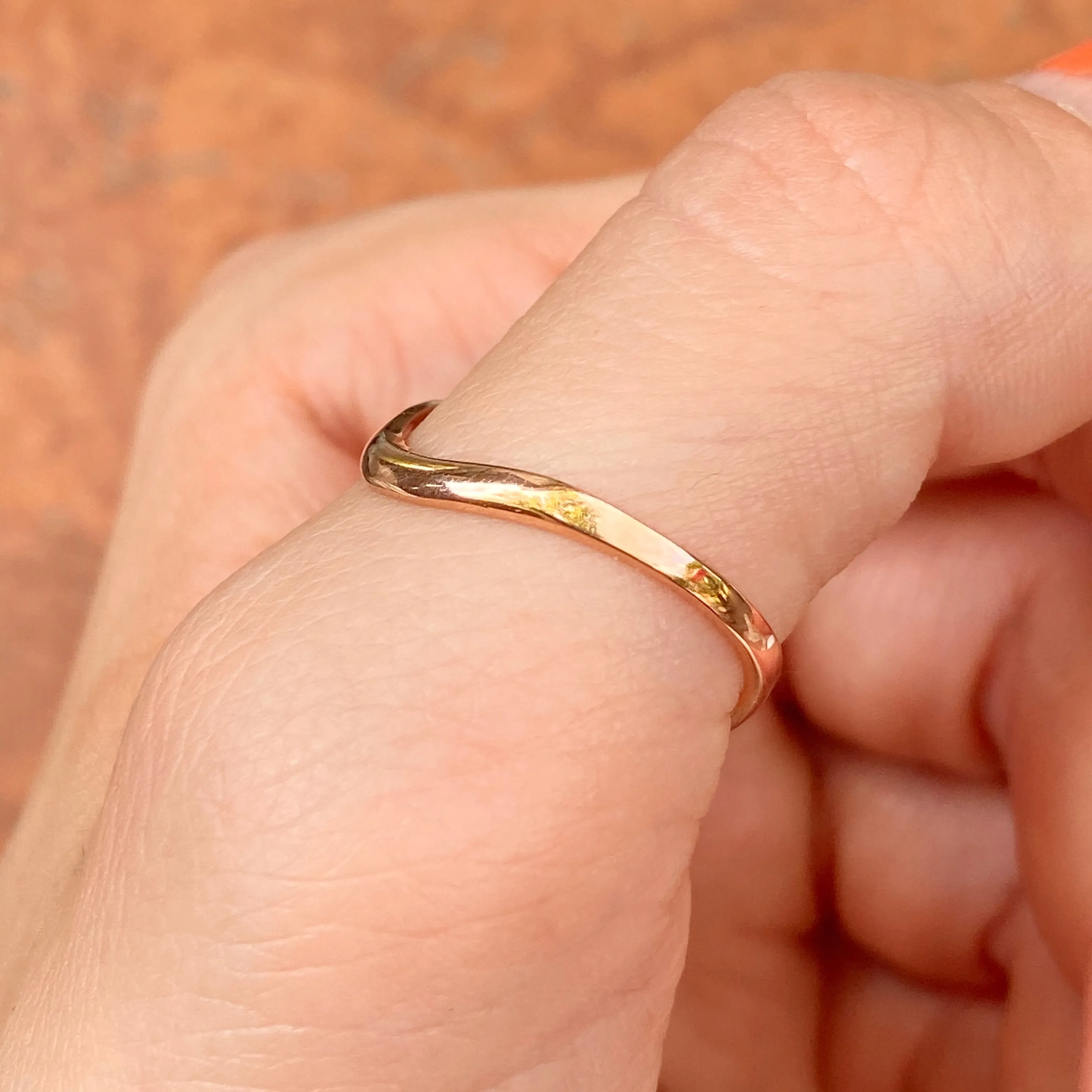 14KT Rose Gold Wave Band Thumb Ring