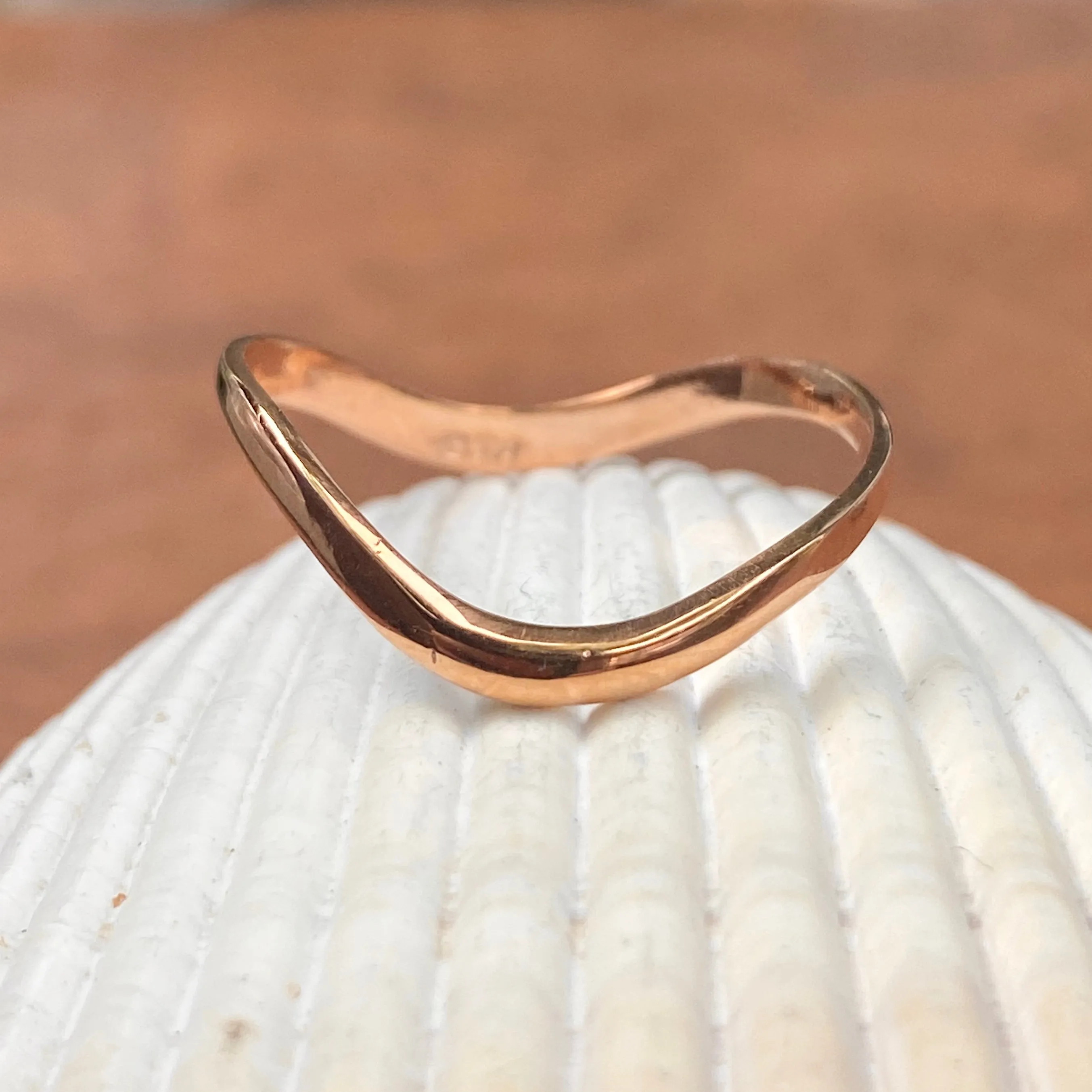 14KT Rose Gold Wave Band Thumb Ring