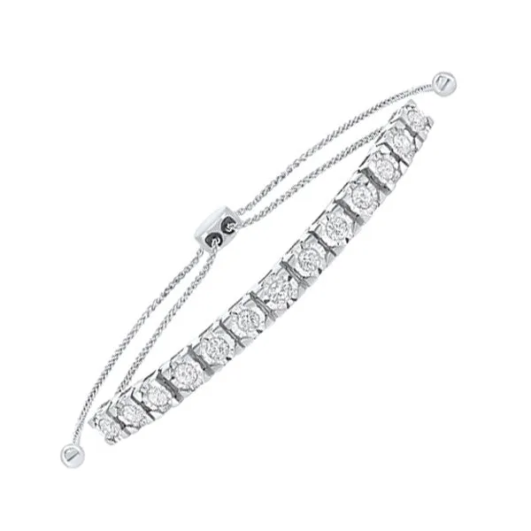 14KT White Gold & Diamond Classic Book Tennis Bracelet  - 1 ctw