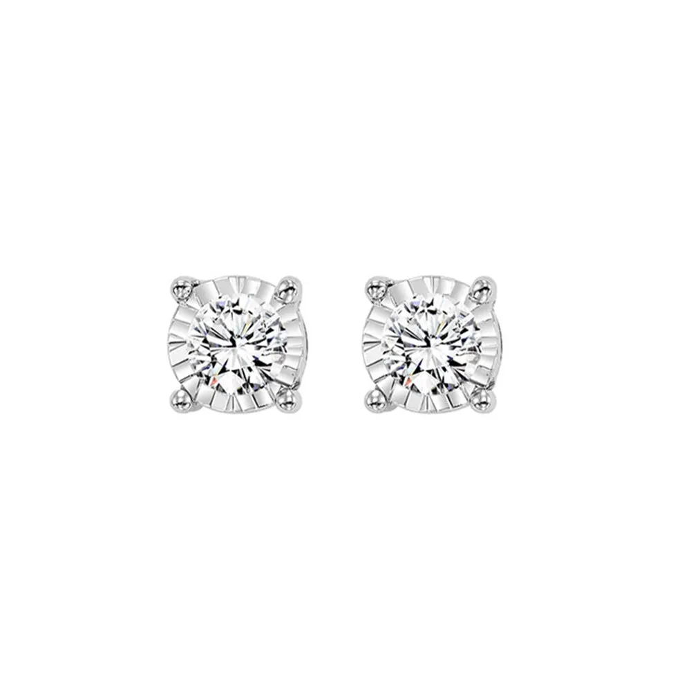 14KT White Gold & Diamond Classic Book Tru Reflection Fashion Earrings    - 3/4 ctw