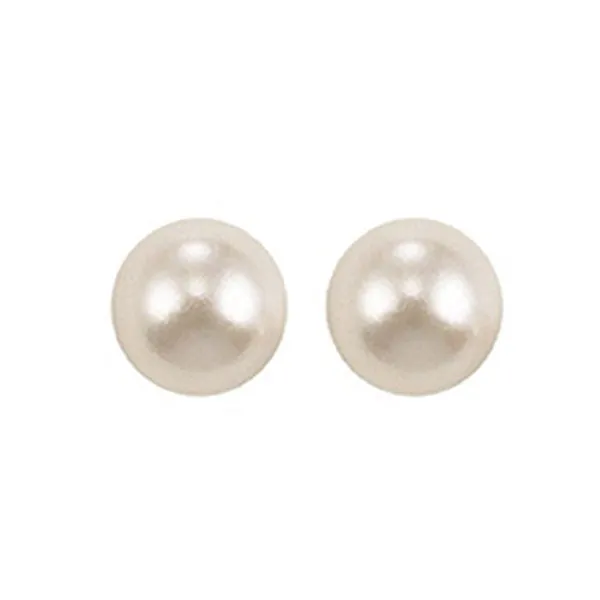 14KT White Gold Classic Book Akoya Pearl Stud Earrings