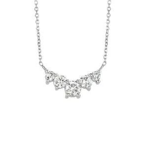 1.60 Carat Natural Diamond Pendant Necklace 14K White Gold G SI 18'' chain