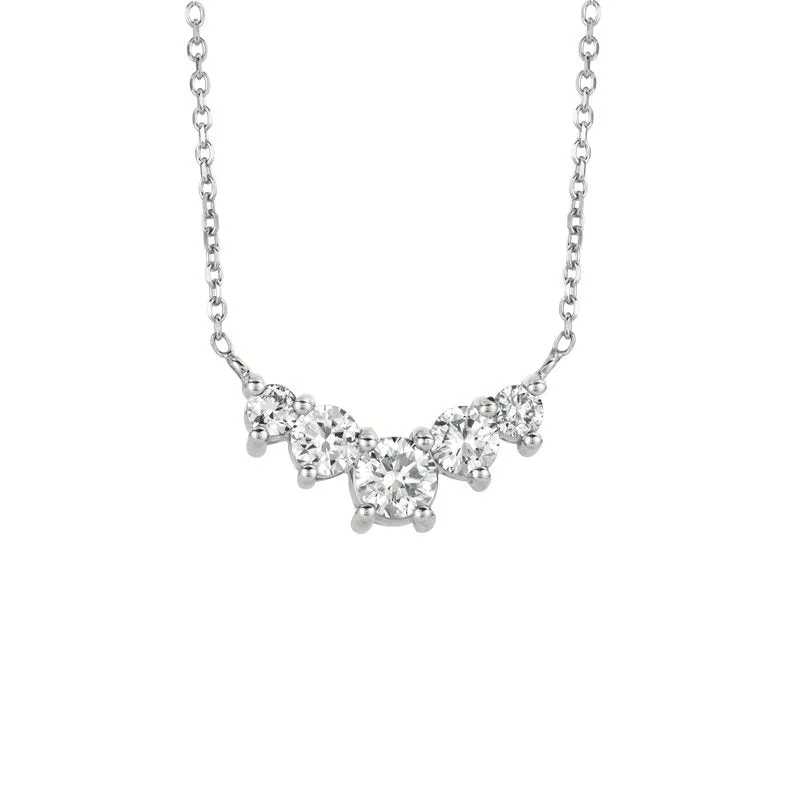 1.60 Carat Natural Diamond Pendant Necklace 14K White Gold G SI 18'' chain