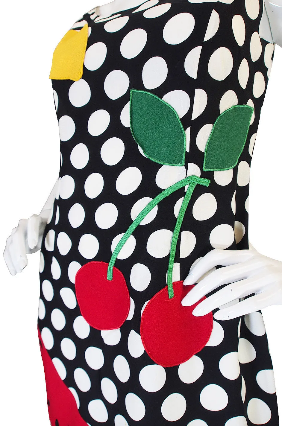 1990s Moschino Cheap & Chic Fruit and Dot Dress
