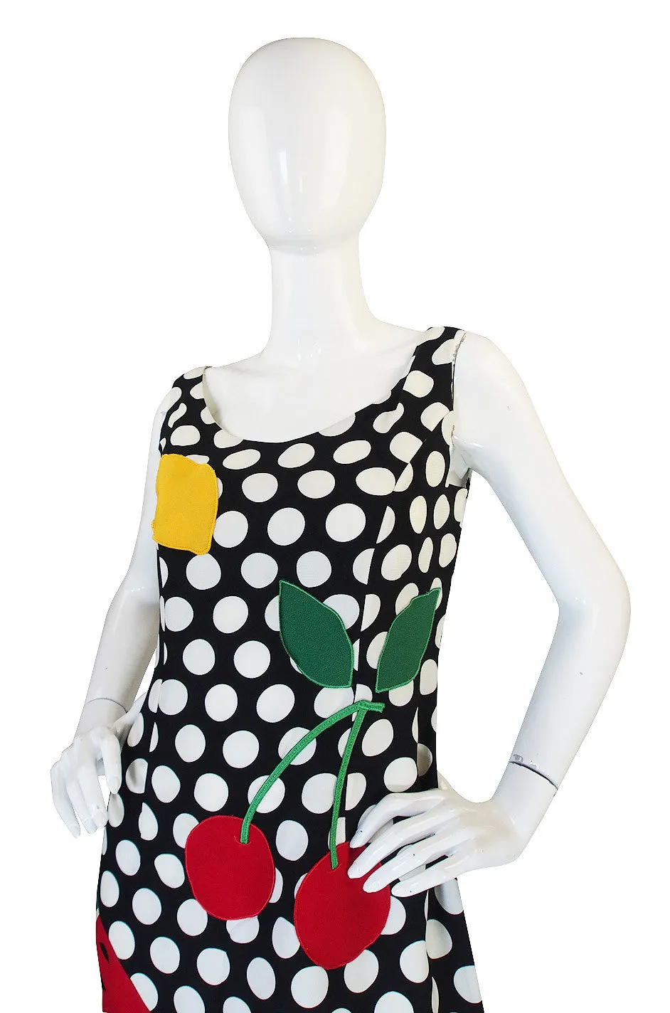 1990s Moschino Cheap & Chic Fruit and Dot Dress
