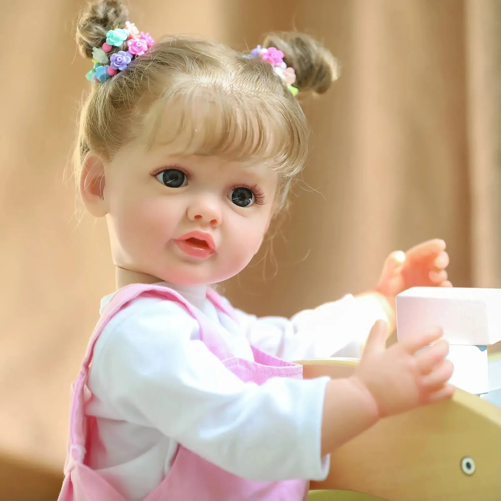 22-Inch Reborn Toddler Doll - Betty, Soft Silicone with Flexible 3D Skin