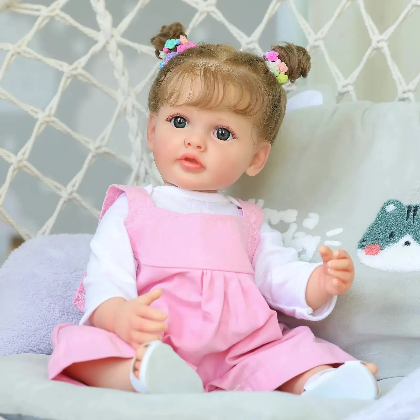 22-Inch Reborn Toddler Doll - Betty, Soft Silicone with Flexible 3D Skin