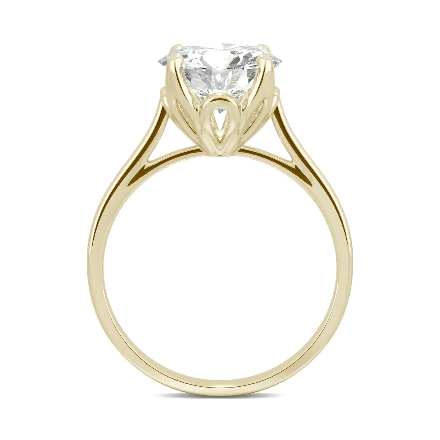 2.70 CTW DEW Round Moissanite Solitaire Engagement Ring in 14K Yellow Gold