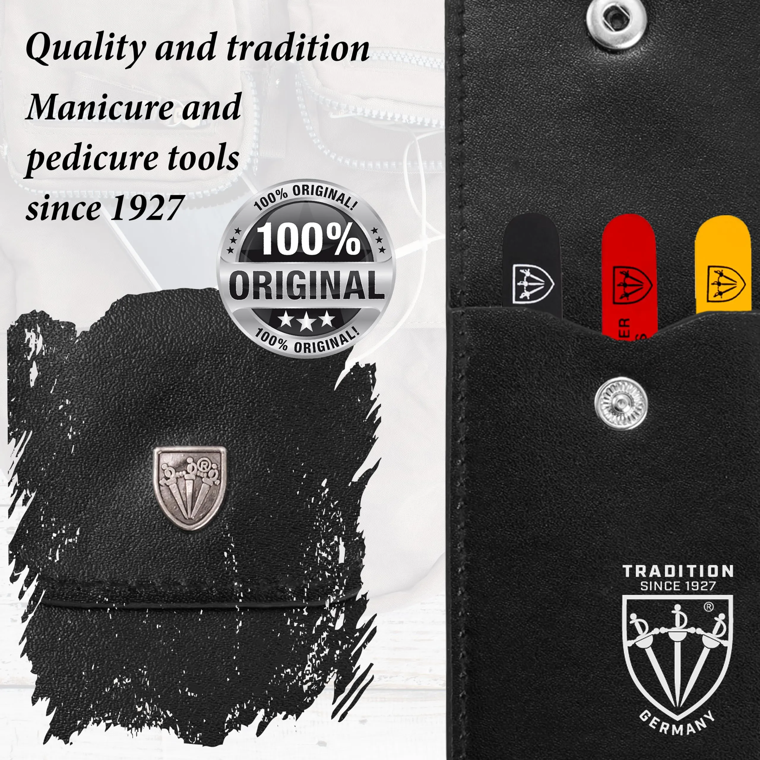 3 Swords Germany – brand quality professional stainless steel precision tweezer set “GERMANY”, slanted, straight, pointed eyebrows hair, synthetic leather case, manicure pedicure by 3 Swords (005342)