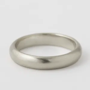 4mm Domed Smooth Band - 18k White Gold