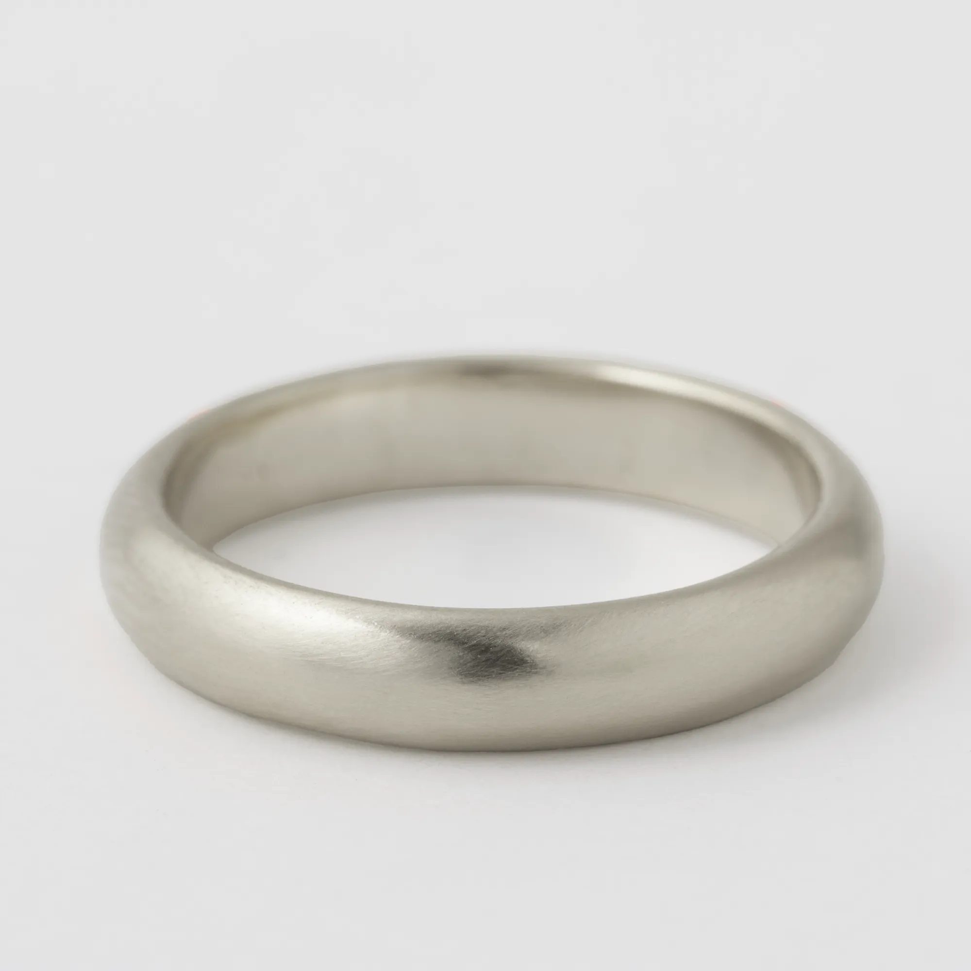 4mm Domed Smooth Band - 18k White Gold
