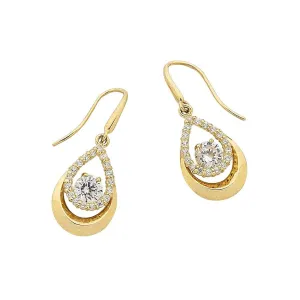 9ct Yellow Gold Pear Shaped Drop Earrings