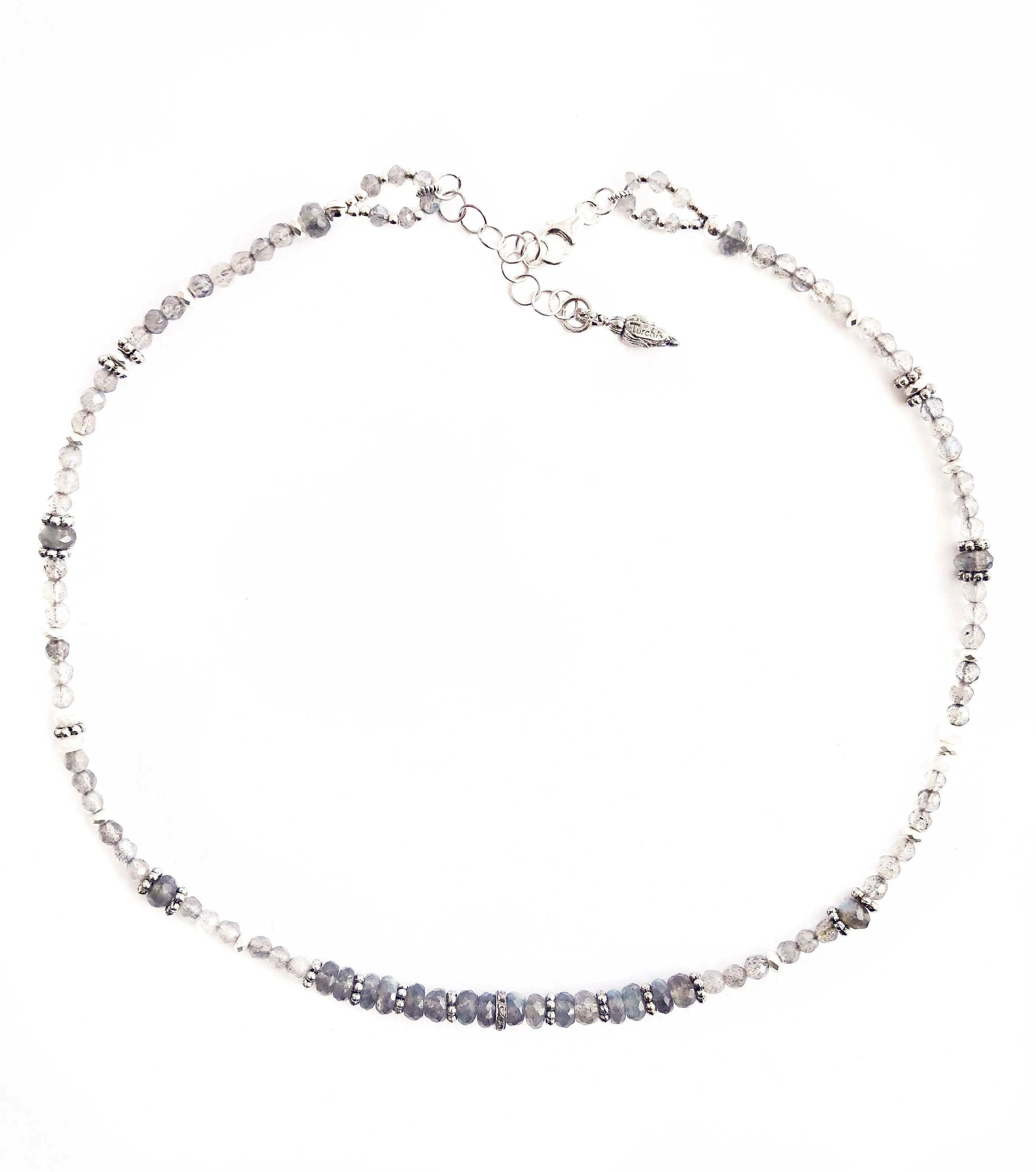 Adjustable Diamond And Labradorite Choker