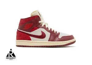 Air Jordan 1 Retro Mid SE "Tiki Leaf Team Red" (W)