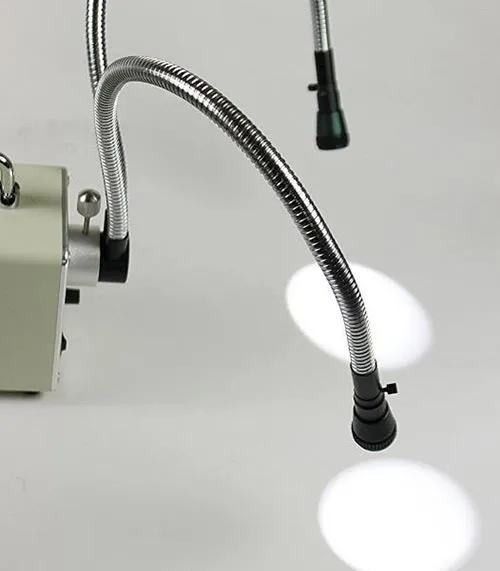 Albenth 20W Fiber Optic Dual Gooseneck Microscope Light Illuminator