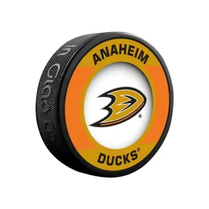 Anaheim Ducks Inglasco NHL Retro Logo Hockey Puck