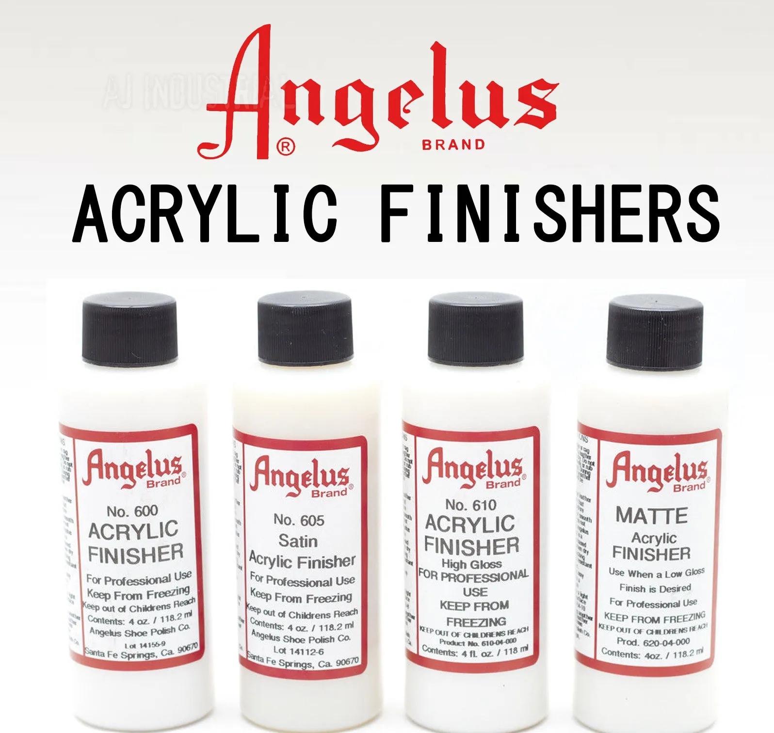 ANGELUS ACRYLIC FINISHERS LARGE 118ml For Use with Acrylic Paints