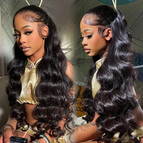 AngieQueen Glueless Breathable Wigs 5x5 Lace  Wig Body Wave Human Hair Air Wigs