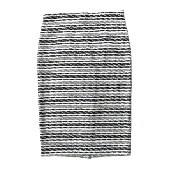 Ann Taylor Ivory Blue Textured Stripe Cotton Stretchy Knit Bodycon Pencil Skirt