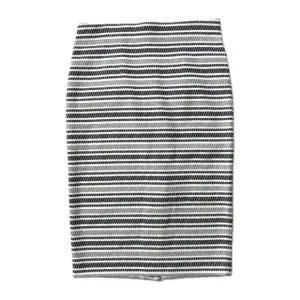 Ann Taylor Ivory Blue Textured Stripe Cotton Stretchy Knit Bodycon Pencil Skirt