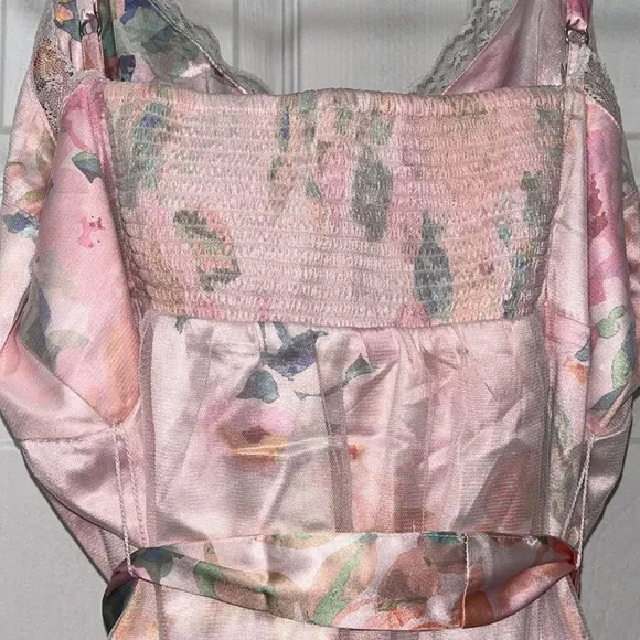 Anthropologie Elegant Pink Floral Nightgown
