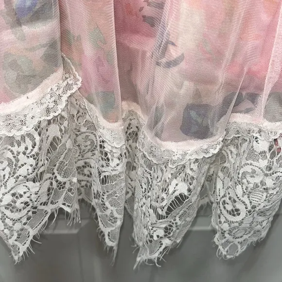 Anthropologie Elegant Pink Floral Nightgown