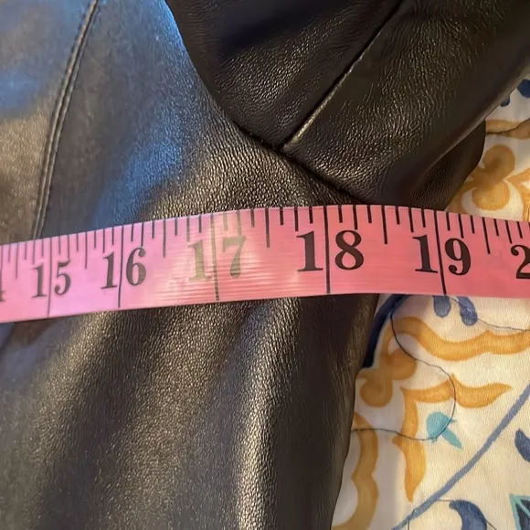 Apt 9 Genuine Lambskin Black Leather Coat Size Medium