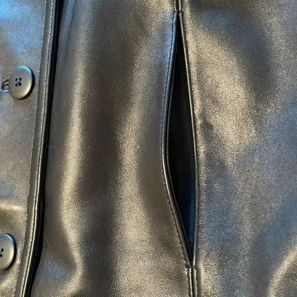 Apt 9 Genuine Lambskin Black Leather Coat Size Medium