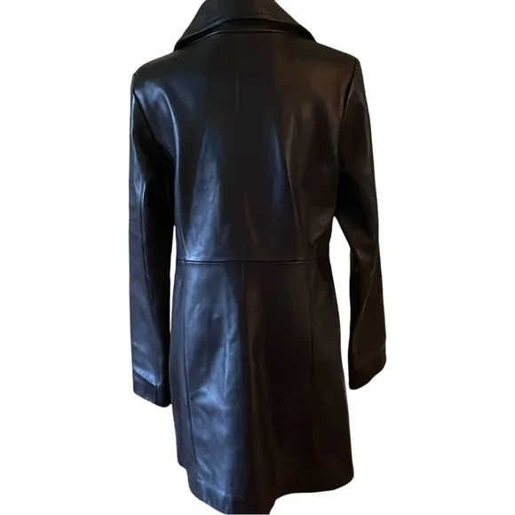 Apt 9 Genuine Lambskin Black Leather Coat Size Medium