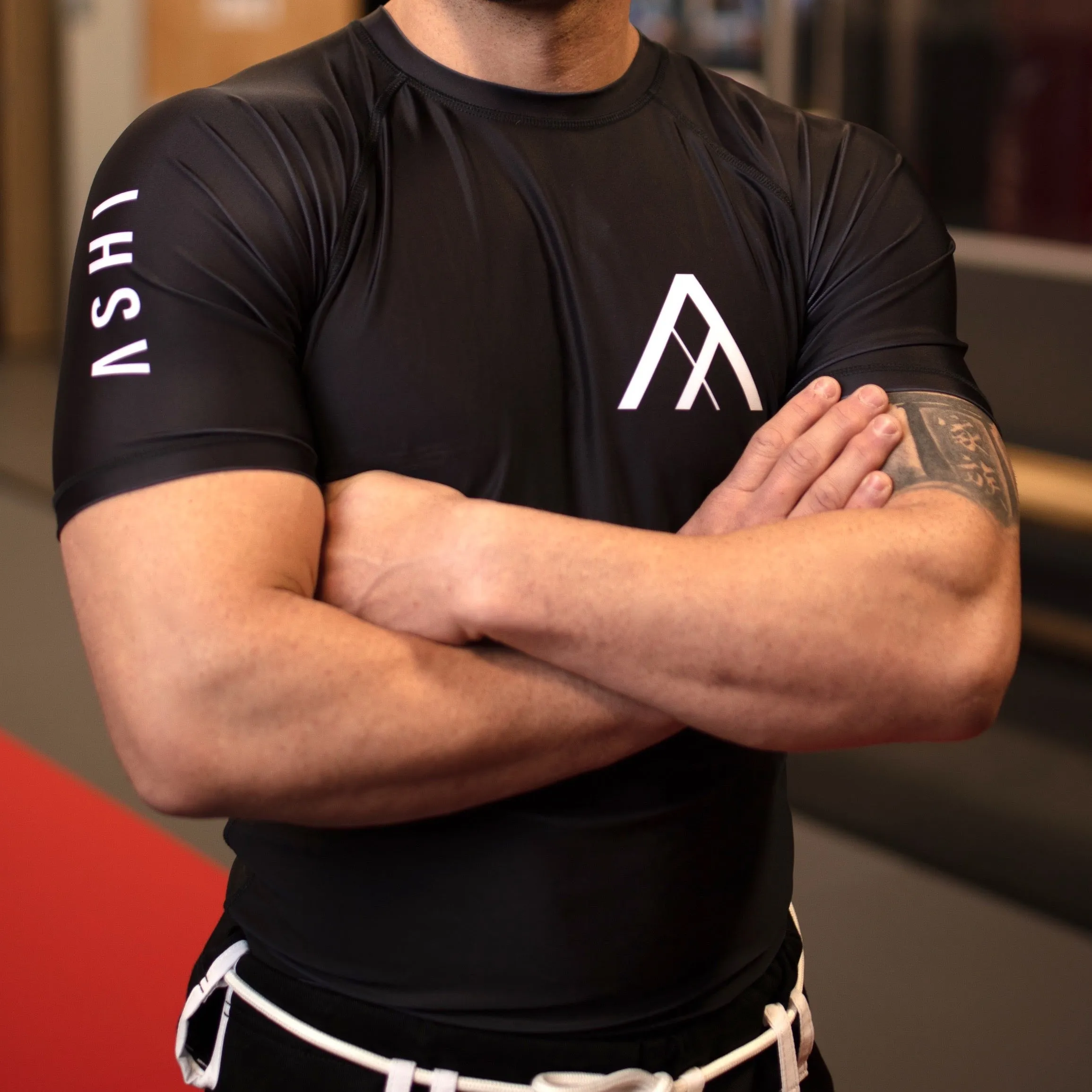 Ashi Black Rashguard- Short Sleeve