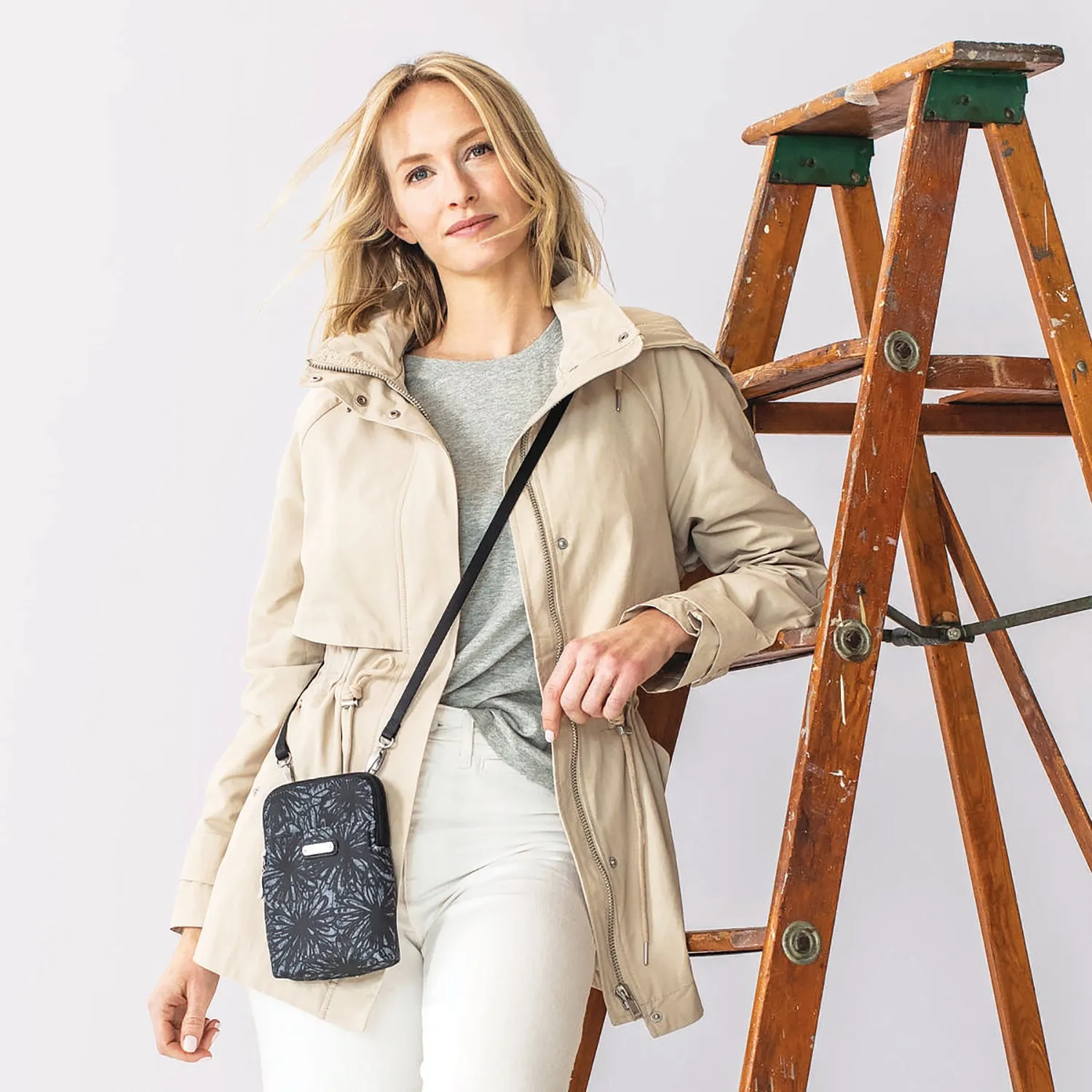 Baggallini Take Two RFID Bryant Crossbody Spring Bloom Nylon