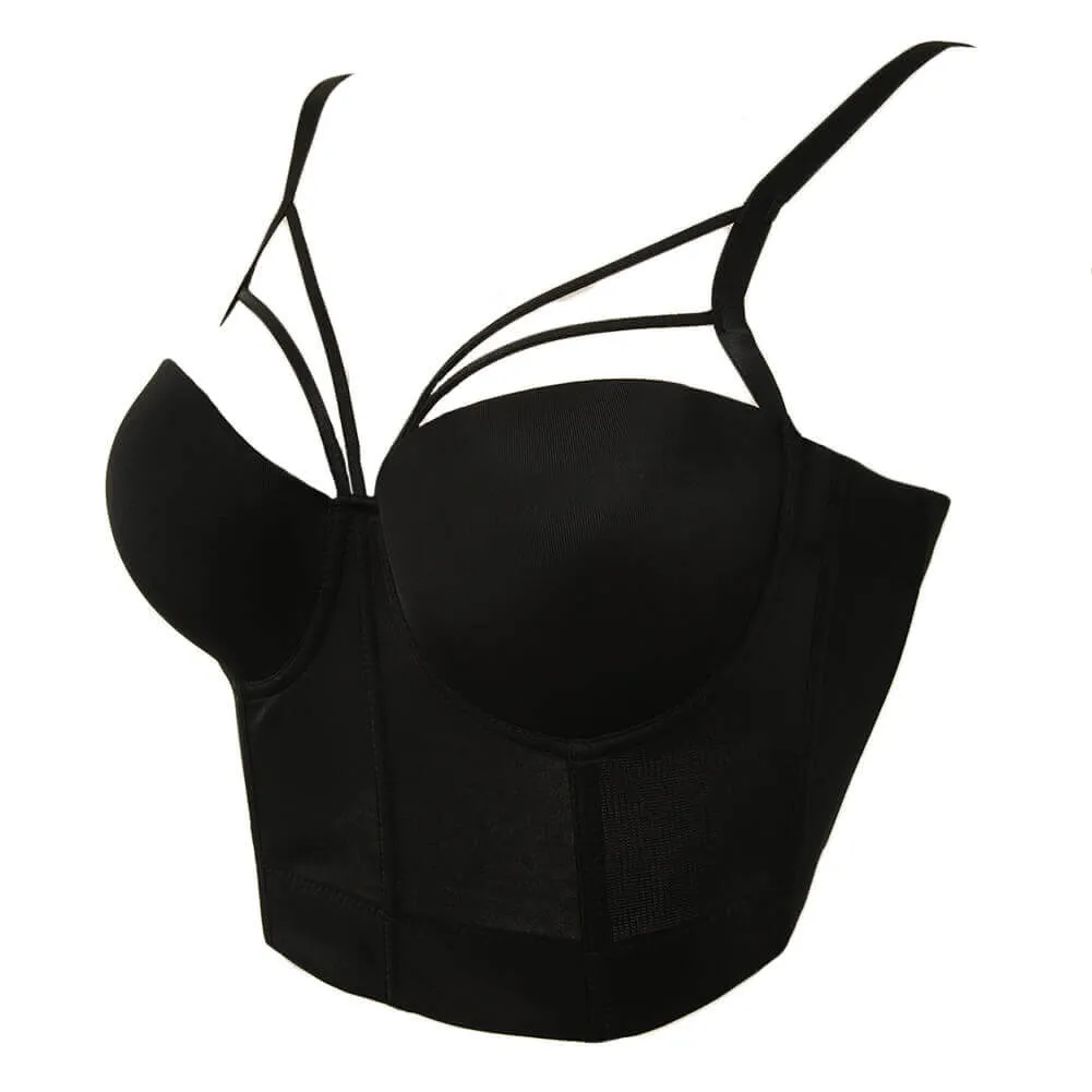 Basic Smooth Cut Cross Bralet Women's Bustier Crop Top
