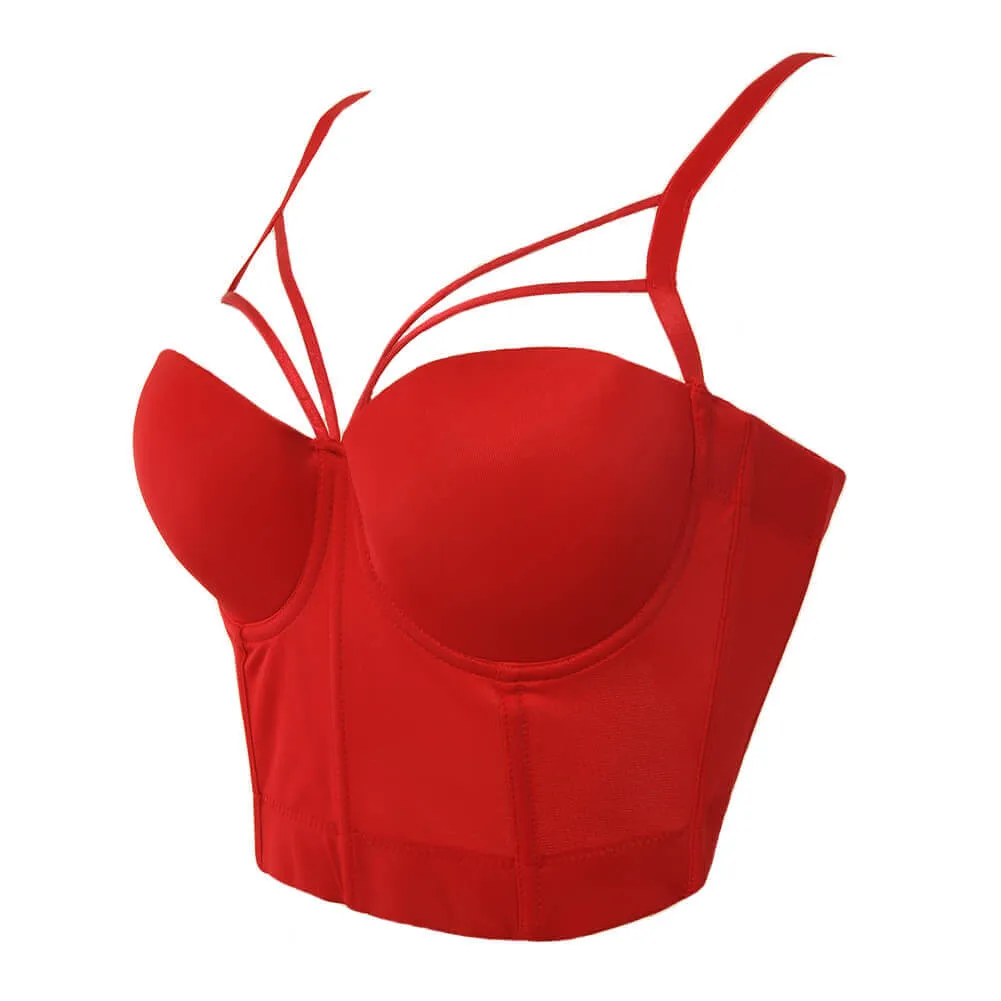Basic Smooth Cut Cross Bralet Women's Bustier Crop Top