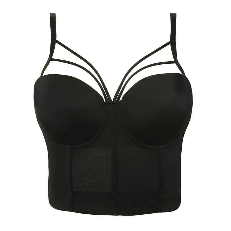 Basic Smooth Cut Cross Bralet Women's Bustier Crop Top