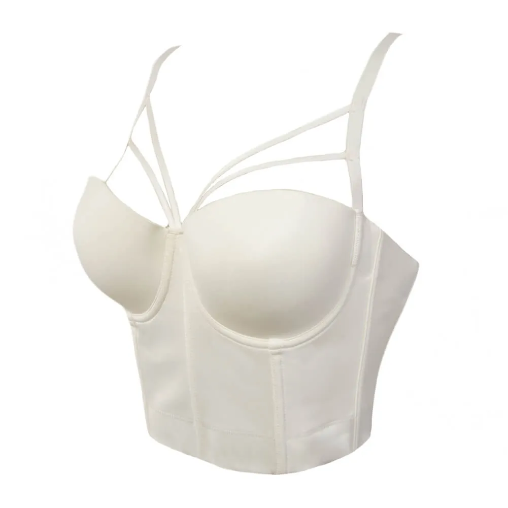 Basic Smooth Cut Cross Bralet Women's Bustier Crop Top