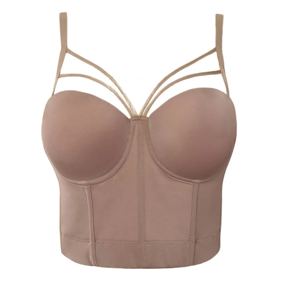 Basic Smooth Cut Cross Bralet Women's Bustier Crop Top