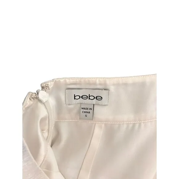 BEBE Asymmetrical White Black Y2K Dress Size Small