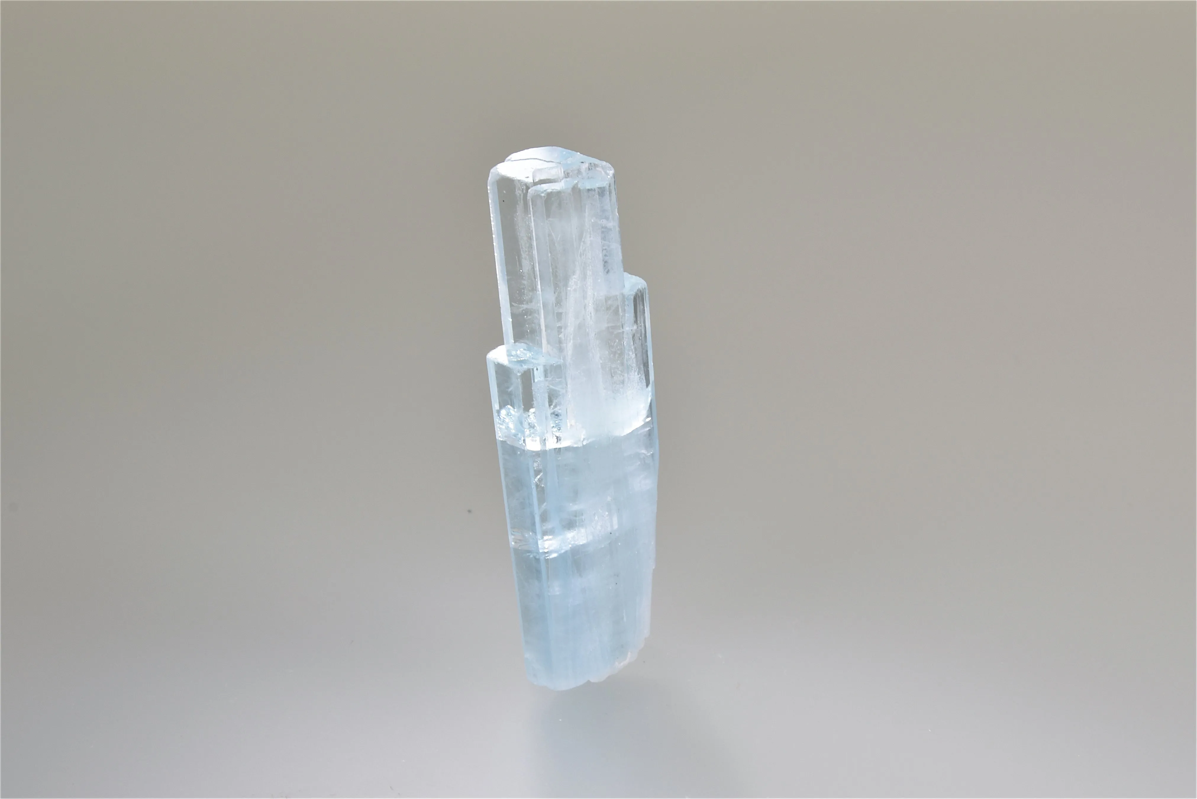 Beryl var. Aquamarine, Shigar Valley, Skardu Road, Haramosh Mountains, Gilgit, Pakistan, Collected c. 2005, Kalaskie Collection #1193, Miniature 1.4 x 2.1 x 6.5 cm, $600. Online 11/2.