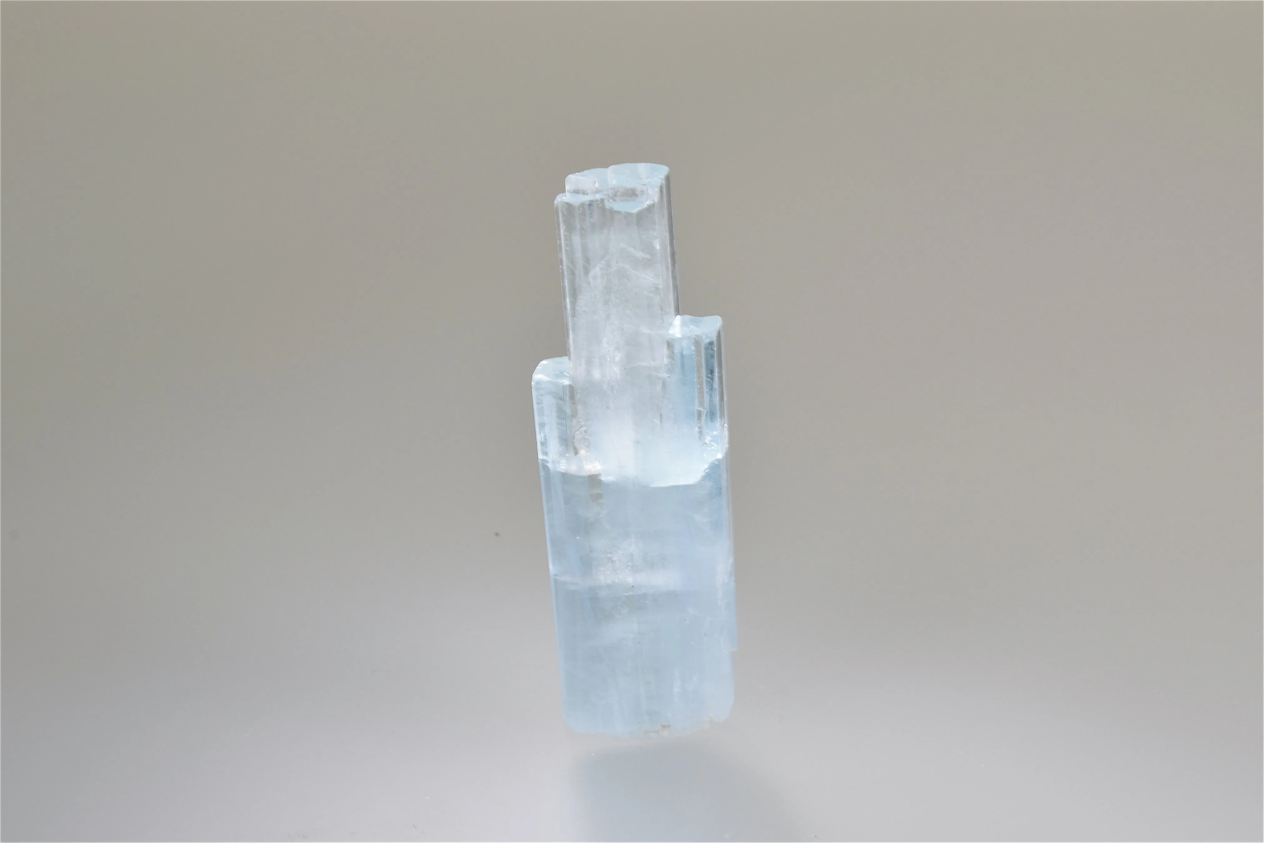 Beryl var. Aquamarine, Shigar Valley, Skardu Road, Haramosh Mountains, Gilgit, Pakistan, Collected c. 2005, Kalaskie Collection #1193, Miniature 1.4 x 2.1 x 6.5 cm, $600. Online 11/2.