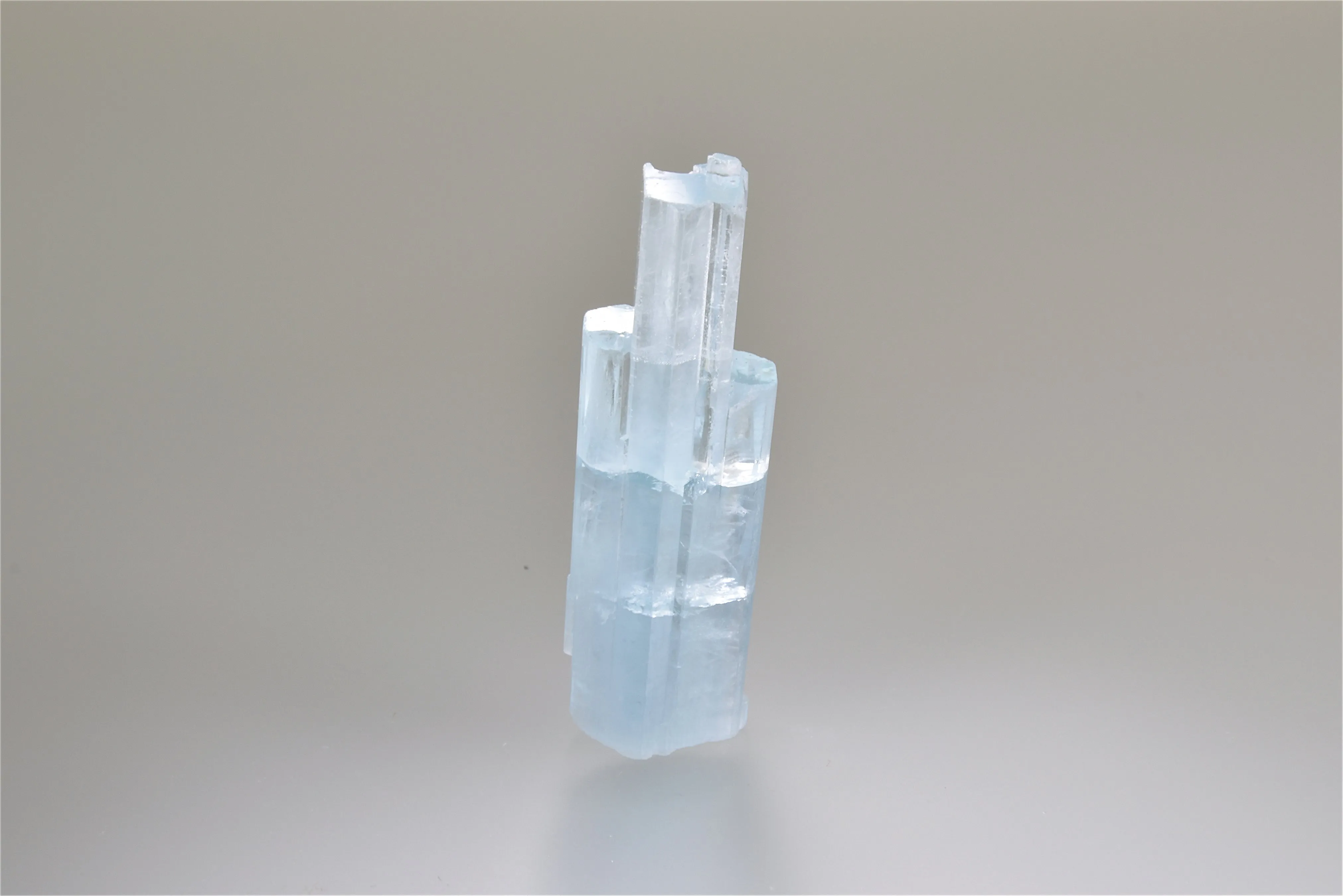 Beryl var. Aquamarine, Shigar Valley, Skardu Road, Haramosh Mountains, Gilgit, Pakistan, Collected c. 2005, Kalaskie Collection #1193, Miniature 1.4 x 2.1 x 6.5 cm, $600. Online 11/2.